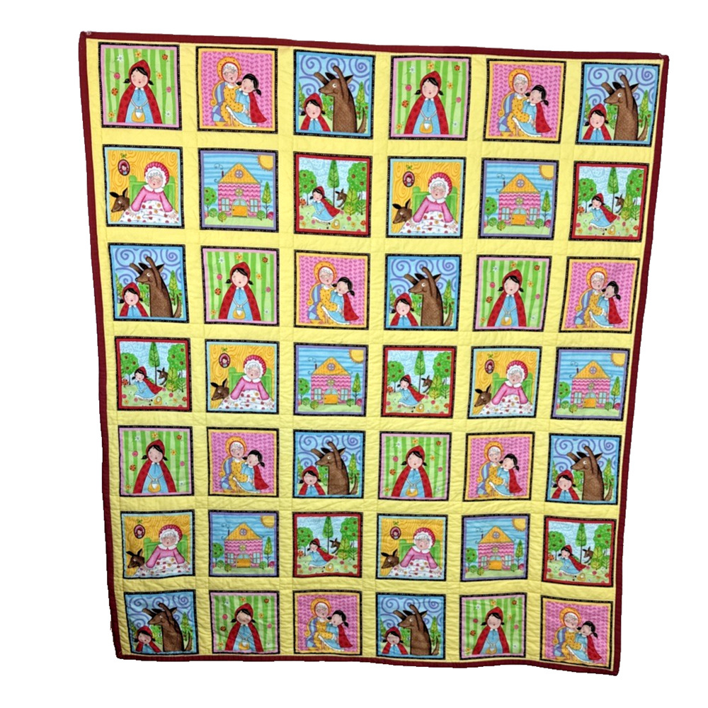 Little Red Riding Hood quilt story book quilt big bad wolf Handmade